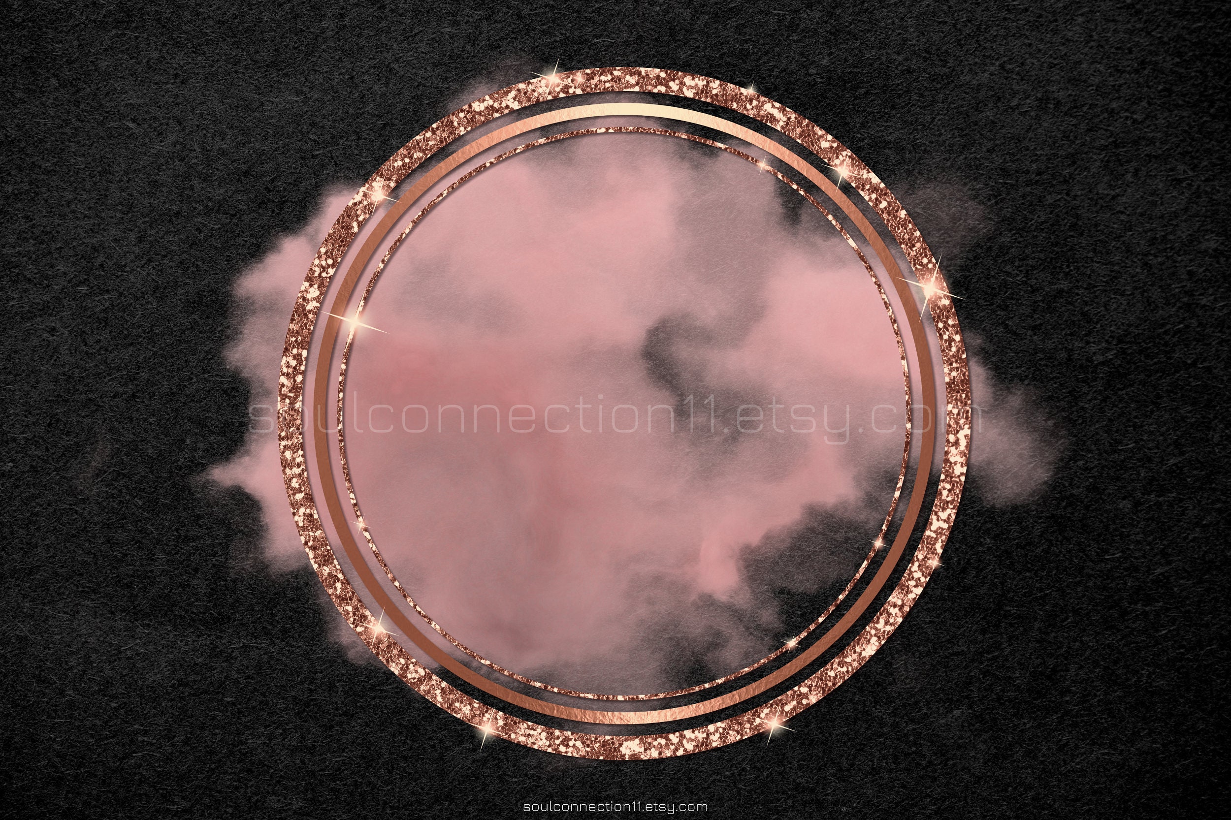 Pink Logo Background PNG Rose Gold Logo Frame Glitter Logo Etsy UK