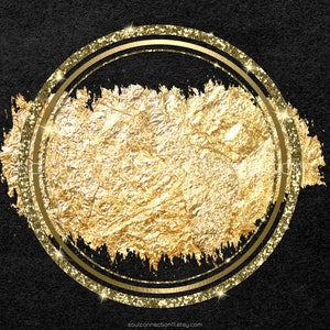 Gold Logo Background PNG, Golden Logo Circle, Gold Logo Frame, Round Logo Background, Gold Circle ClipArt, Glitter Logo Frame, Brush Stroke