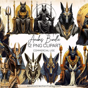 Anubis PNG Clipart Bundle, Ancient Egyptian God of Death Images ...