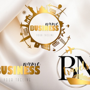 Travel Logo, Travel Agent Logo, Premade Logo, Travel Blog Logo, Luxury Travel Logo, Gold Travel Logo Design, Tourist Agency Logo Cruise Logo