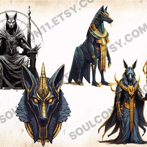 Anubis PNG Clipart Bundle, Ancient Egyptian God of Death Images ...