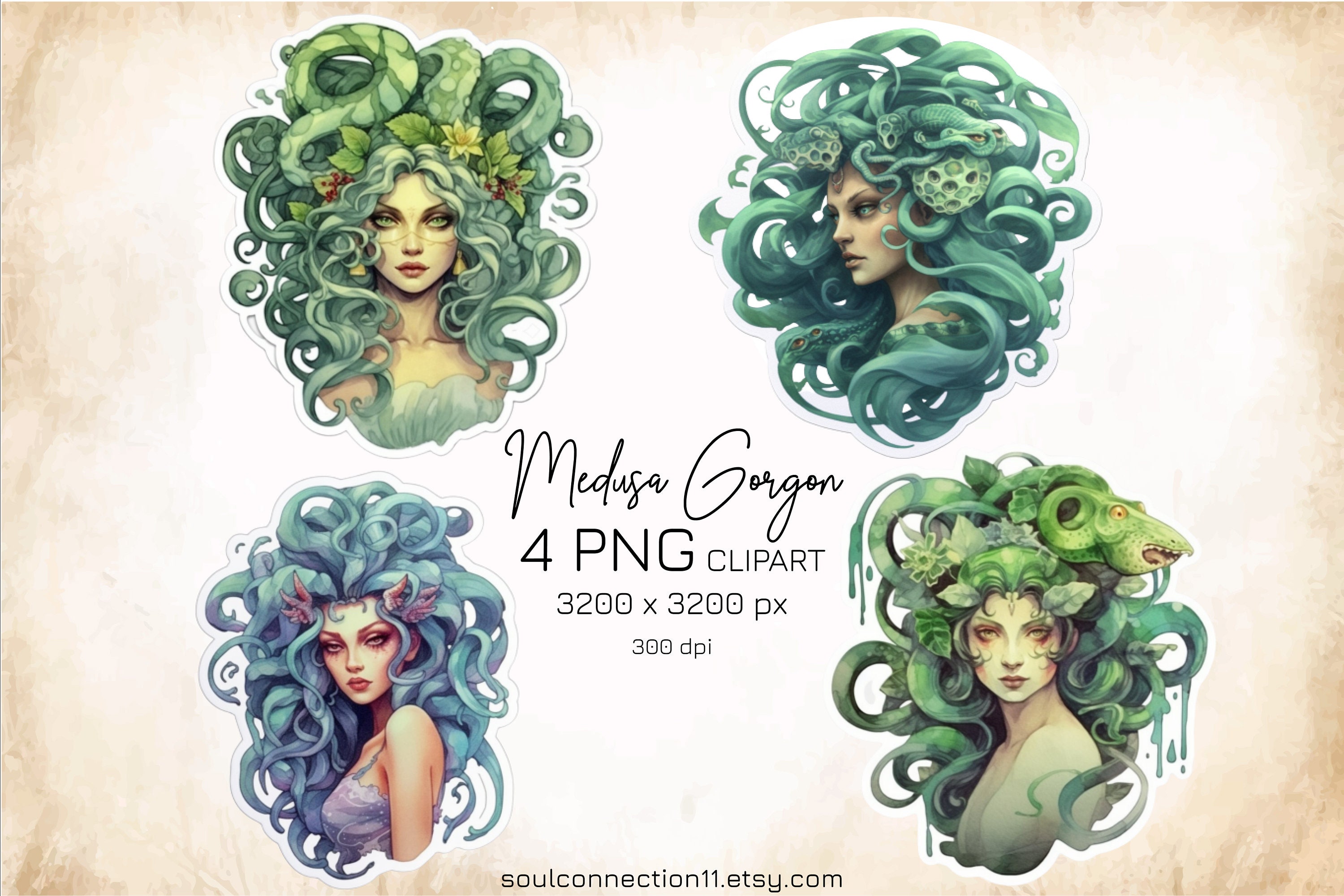 Medusa Gorgon Goddess' Sticker