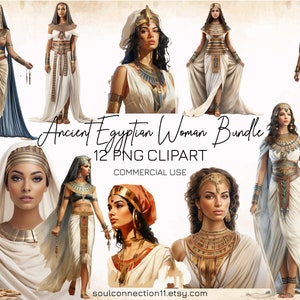 Ancient Egyptian Woman PNG Clipart, Historical Clipart Images, Sublimation Design, Digital Sticker, Egypt Print, Commercial Use