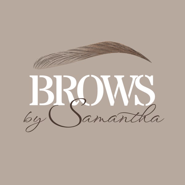 Beauty logo, Brows logo, Brow Artist logo,  Minimalist logo, Salon logo, Beige Logo, Brow Tech Logo, Brow Salon Logo, Brow Artist Logo