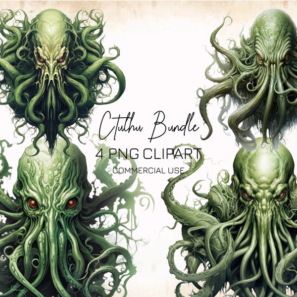 Cthulhu PNG Clipart, Howard Phillips Lovecraft Clipart, Fantasy Clipart, Octopus Clipart, Sublimation Design, Digital Sticker, Cthulhu Print