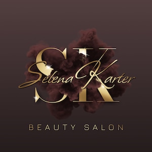 Custom Beauty Logo, Brown Gold Logo, Sparkle Logo, Initials Logo, Business Branding, Smoke Logo, Watercolor logo, Premade Luxury Logo