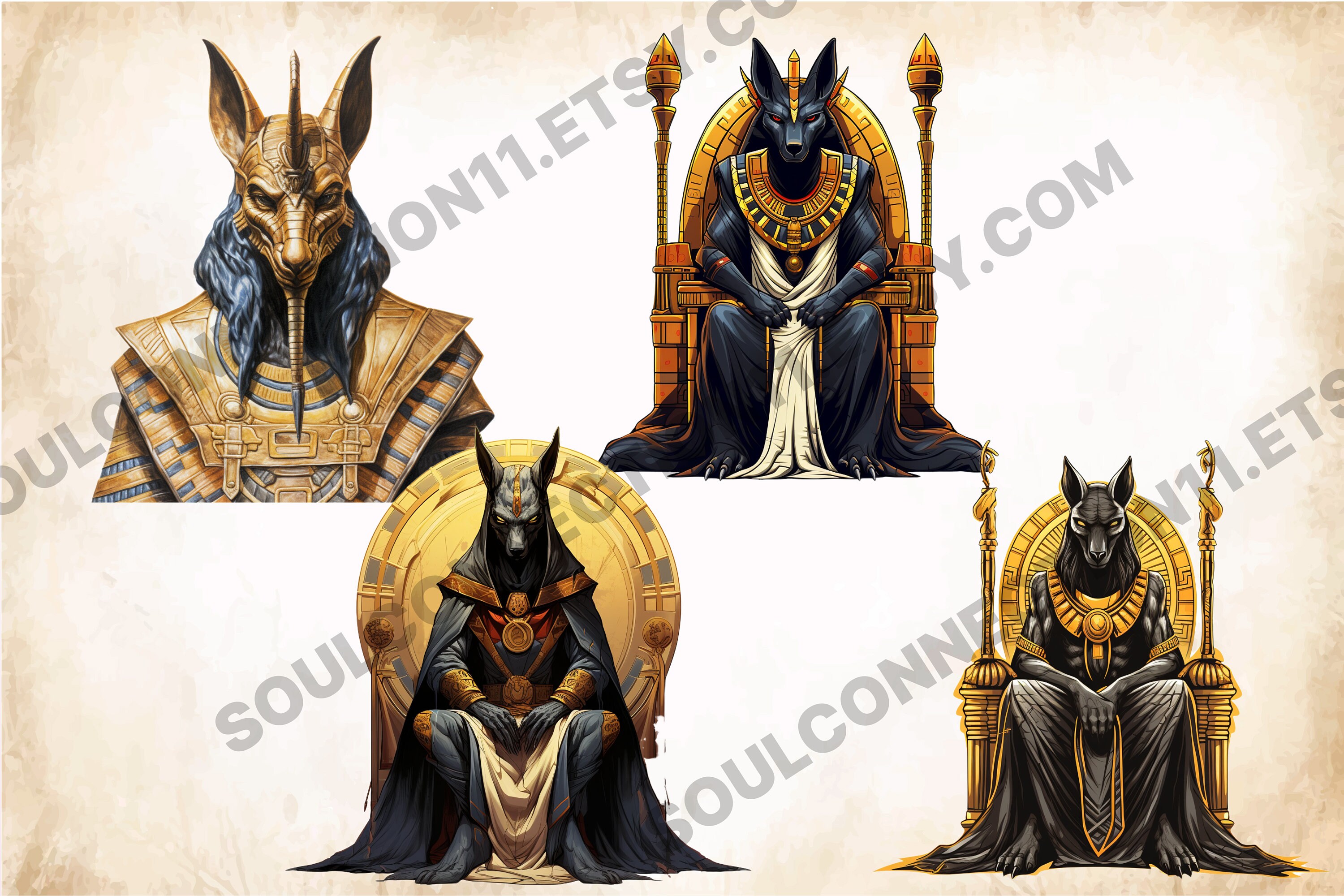 Anubis PNG Clipart Bundle, Egyptian God Images (digital) - Etsy