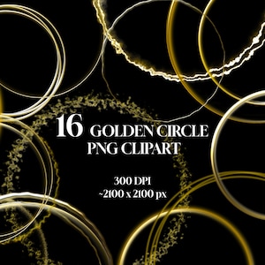 Gold Circle Frames, 300 DPI, Frame Clipart, Round Metallic Circle Elements, PNG Golden Ring, Foil Circle, Circle Logo Background, PNG Circle