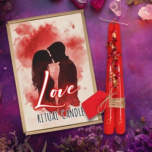 LOVE Ritual Candle, Love Spell Candle, Dressed Altar Candle, Ignite the fire of love!