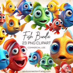 Cute Fish PNG Clipart, Clipart sotto il mare, Immagine di pesce, Clipart di animali marini, Design di sublimazione, Adesivo stampabile, Pesce tropicale