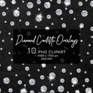 Imágenes Prediseñadas de diamantes, superposiciones de confeti de diamantes, diamantes PNG, confeti de brillo, imágenes prediseñadas de Glam, imágenes prediseñadas de gemas, imágenes prediseñadas de joyería, diamantes de lujo PNG