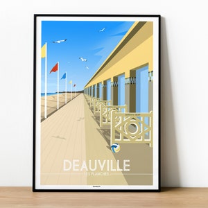 Affiche DEAUVILLE - NORMANDIE - Les PLANCHES