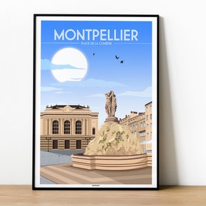 Affiche MONTPELLIER - PLACE de la COMEDIE