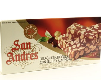 Turron Milk Chocolate with Almonds SAN ANDRES 200g (Turrón de Chocolate con Leche y Almendras)
