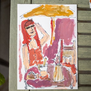 Original "Just enjoy the show" | Kunst | Cafe | Kaffee | Canvas | Acryl | A5