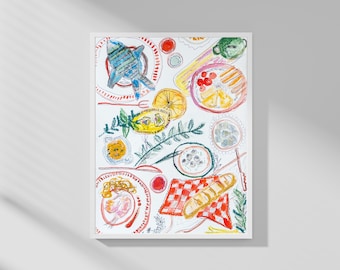Tapas originales | Arte | España | Comida | Bellas Artes | Dibujo lineal | Gastronomía | Técnica mixta | A4