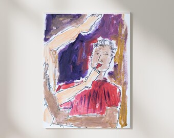 Original "Te amo de pies a cabeza" | Arte | Amor | Pie | Lienzo | Acrílico | A5