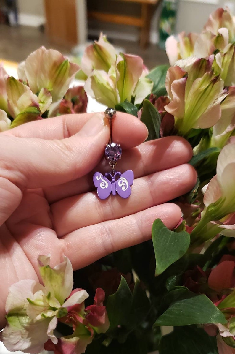 Butterfly belly ring