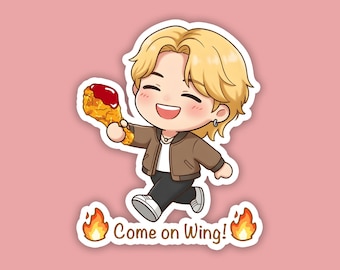 Come On Wing Sticker, Jimin Sticker, Jimin Chicken Wing Vinyl Sticker Laptop, KPOP Fan Gift Sticker