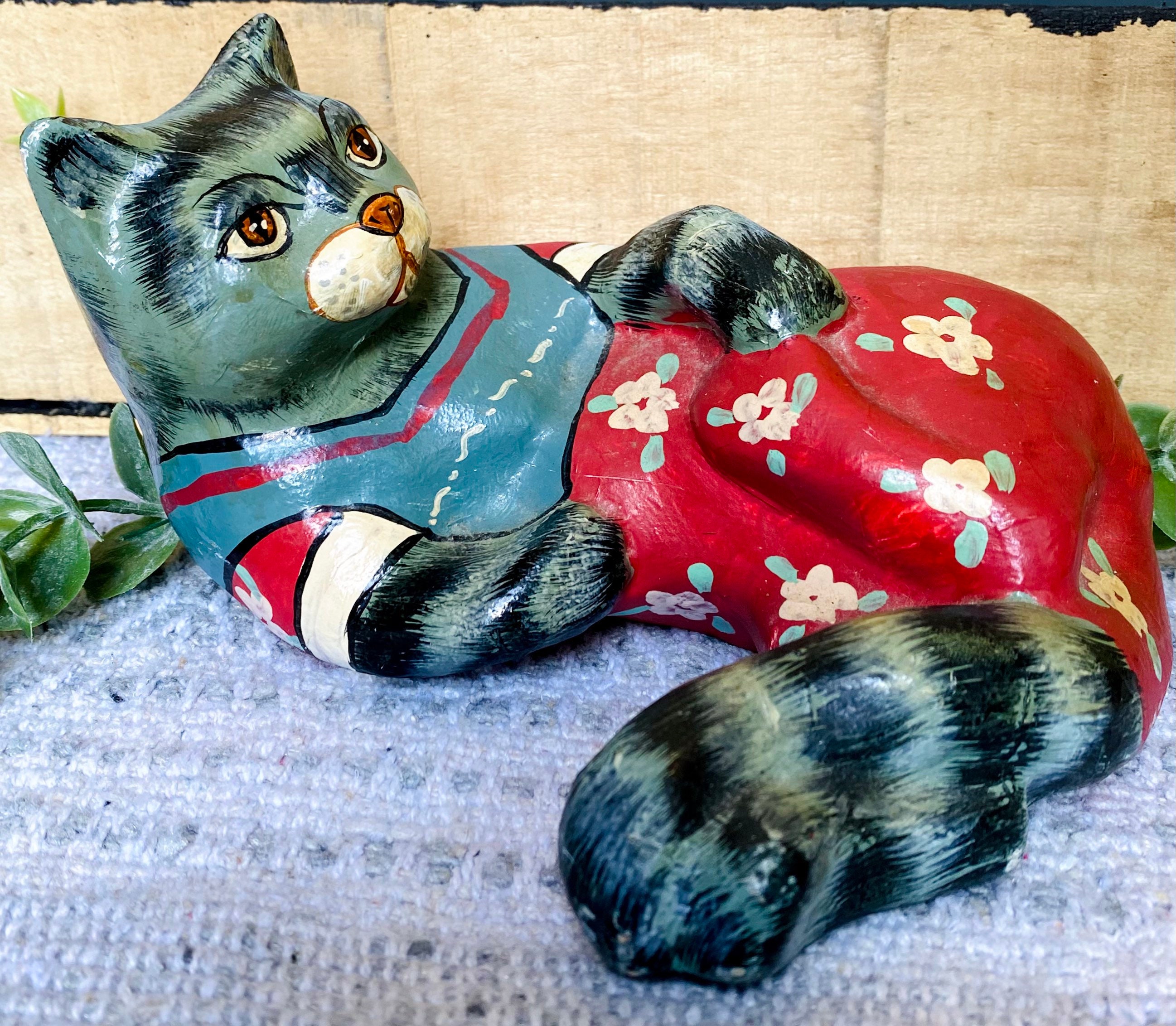 Unique Vintage Ceramic Cat Figurine Vintage Home Decor Cat Etsy