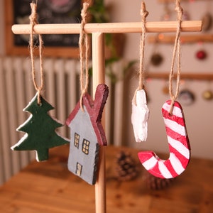 Christmas Tree Ornament, Handmade Ceramic Christmas Tree Decor, Christmas Ornaments