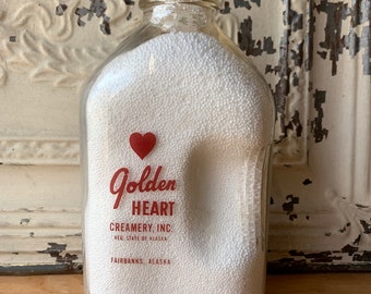 Goldene Herz Creamery Glas Milchflasche