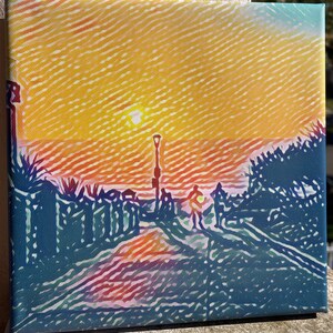 Natural Transparent Yellow Orange Beach Sunsets. Nature Photo Wall Art On Canvas. Wood Framed. Stretched.