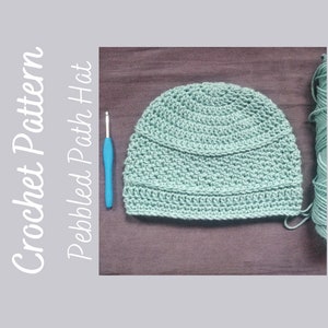 Patrón de gorro de quimioterapia a crochet, gorro Pebbled Path, patrón de gorro de crochet para mujer, tutorial de gorro de crochet, patrón de crochet para principiantes, gorro de quimioterapia