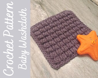 Patrón de toallita de crochet, patrón de toallita de crochet con burbujas de bayas para bebé, tutorial de crochet, regalo de baby shower hecho a mano, toallita de algodón DIY