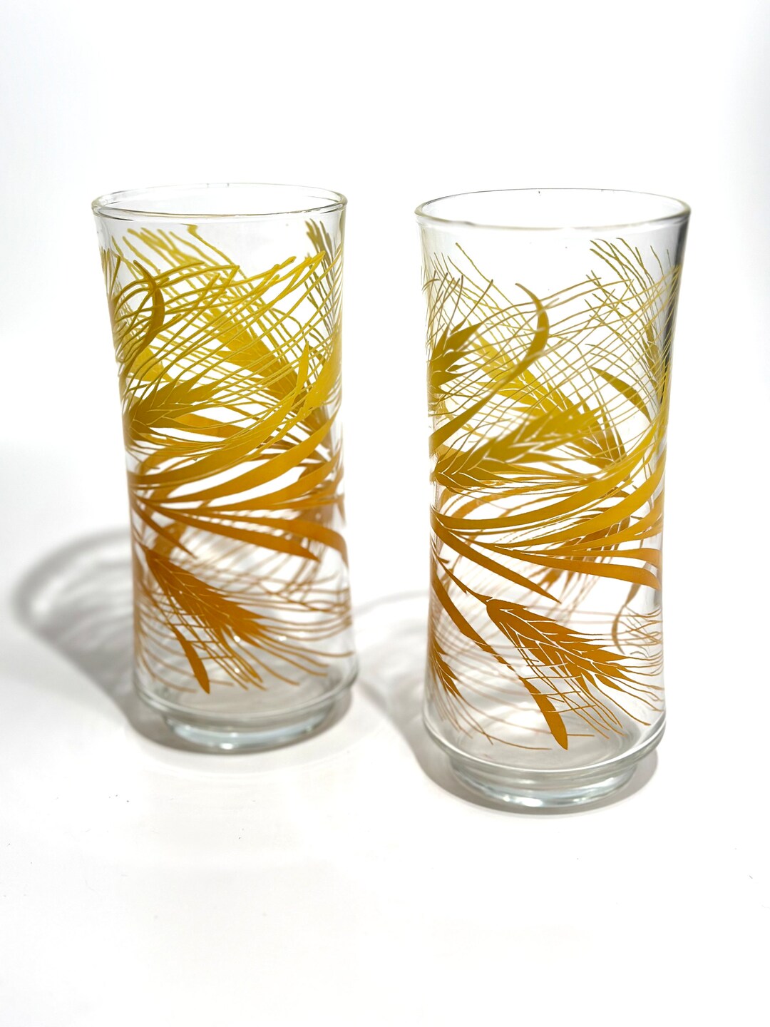 Vintage Glass Tumblers Drinkware Wheat 70s Libbey Set of Etsy UK