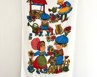 Vintage Bath Towel, Cute, Mod