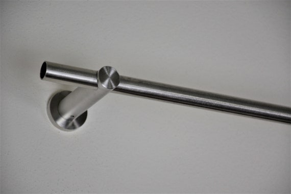 Asta per tenda con supporti su misura in acciaio inox 316, steel curtain  rod, pannello tenda bastone per tenda doccia, riloga per tenda -  Italia