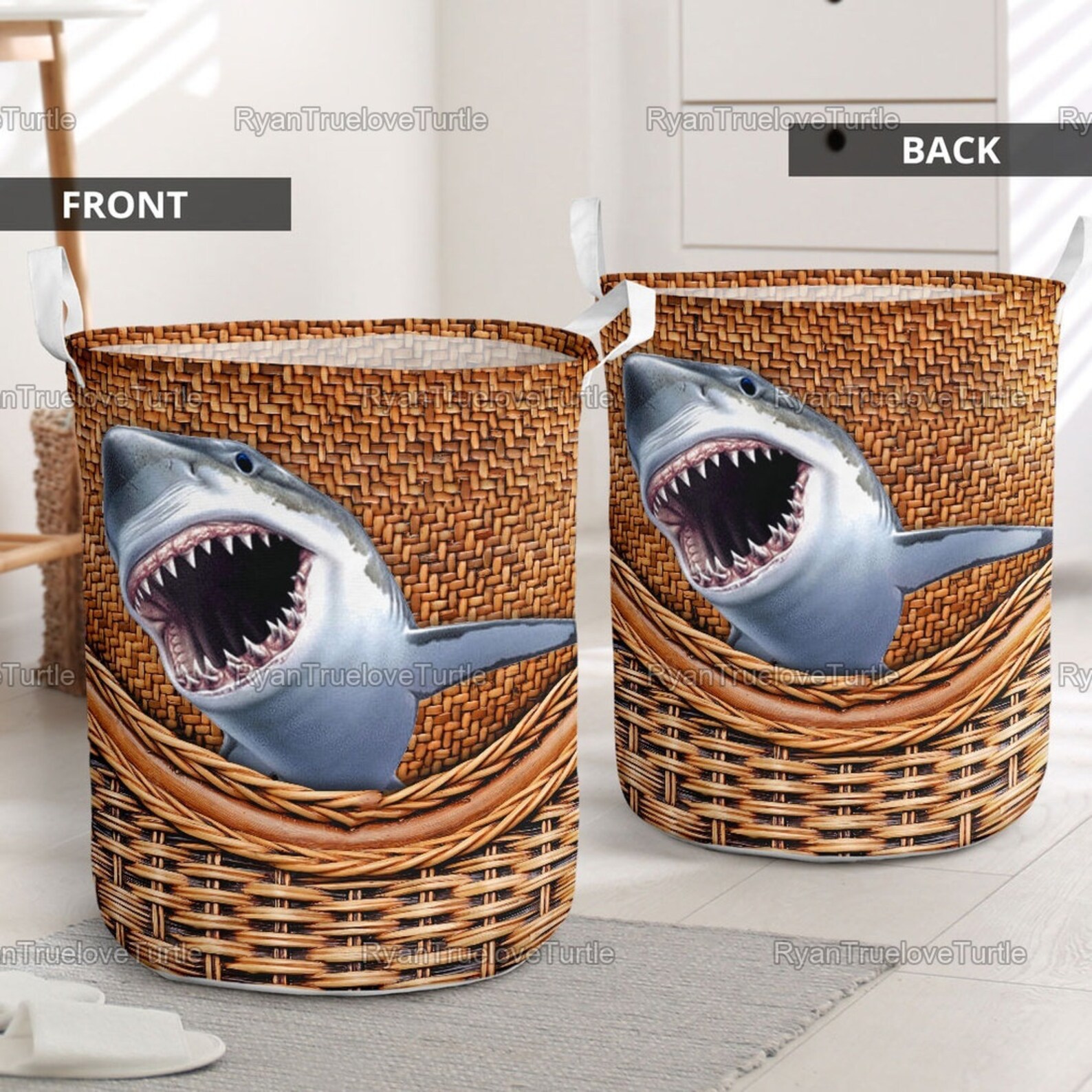 Shark LAUNDRY BASKET Gift For Lover Shark Shark Ocean Fans Etsy
