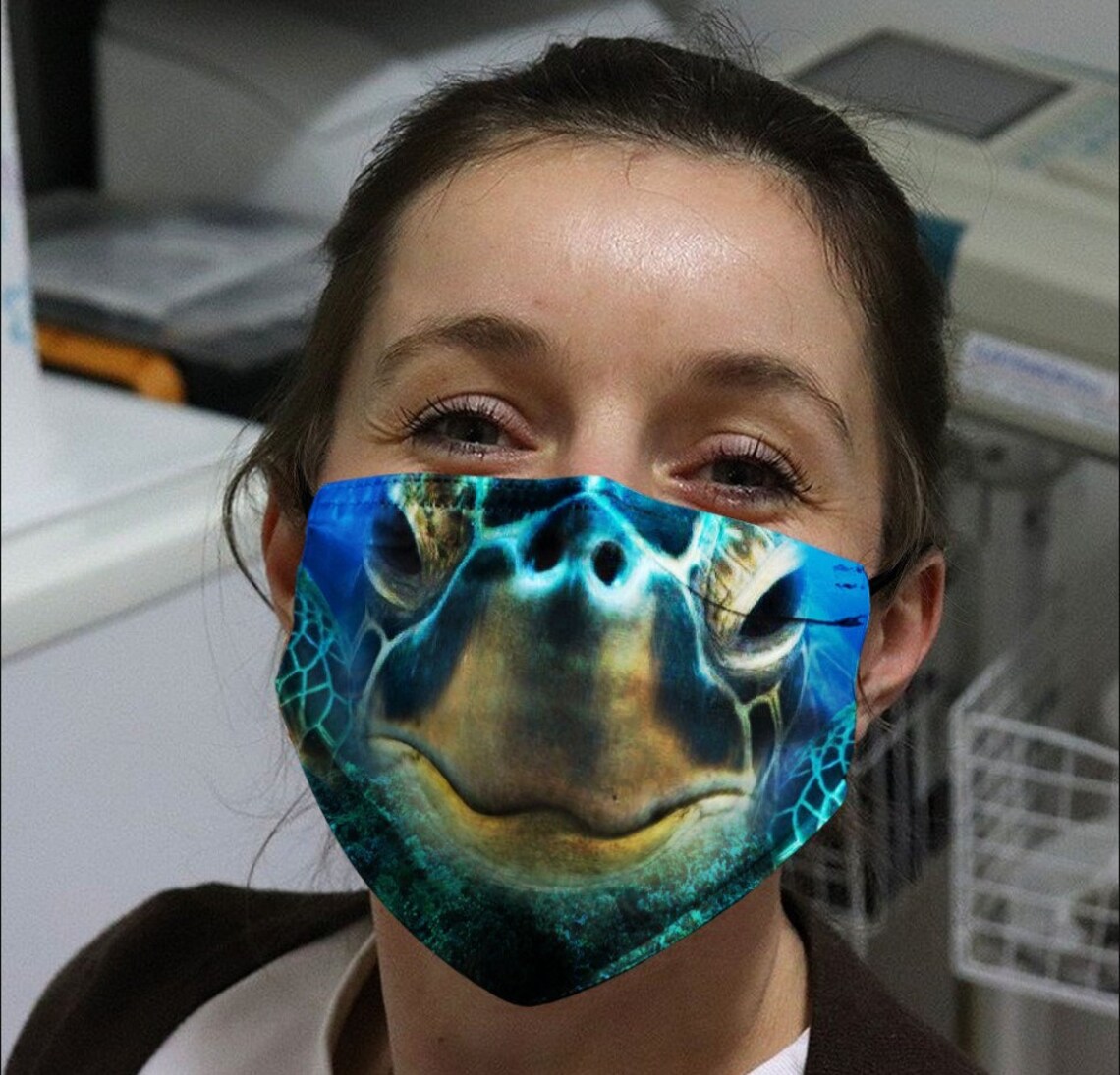 Sea Turtle Face Mask Comfortable To Wear 100 Cotton Mask Etsy