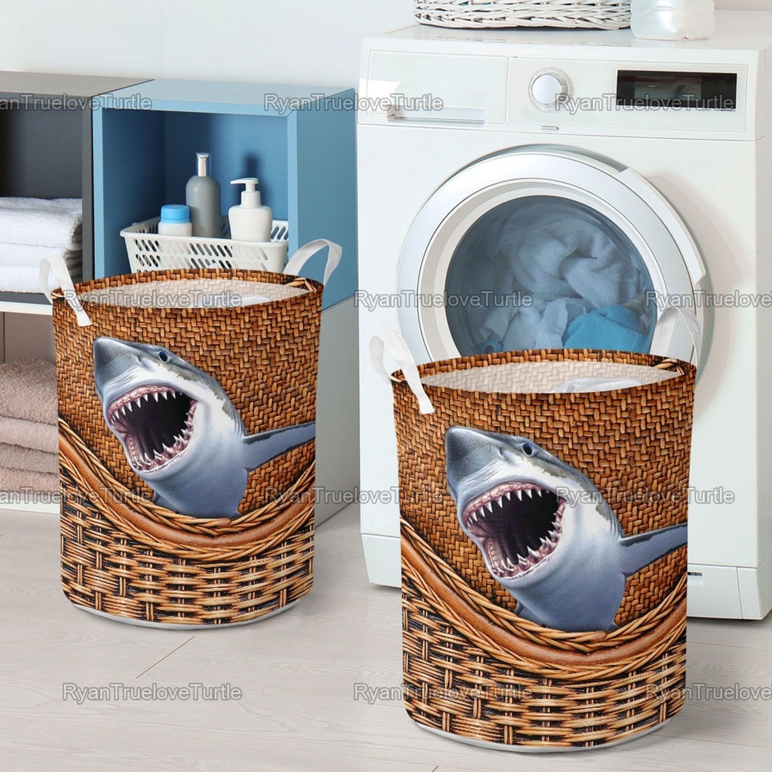 Shark LAUNDRY BASKET Gift For Lover Shark Shark Ocean Fans Etsy