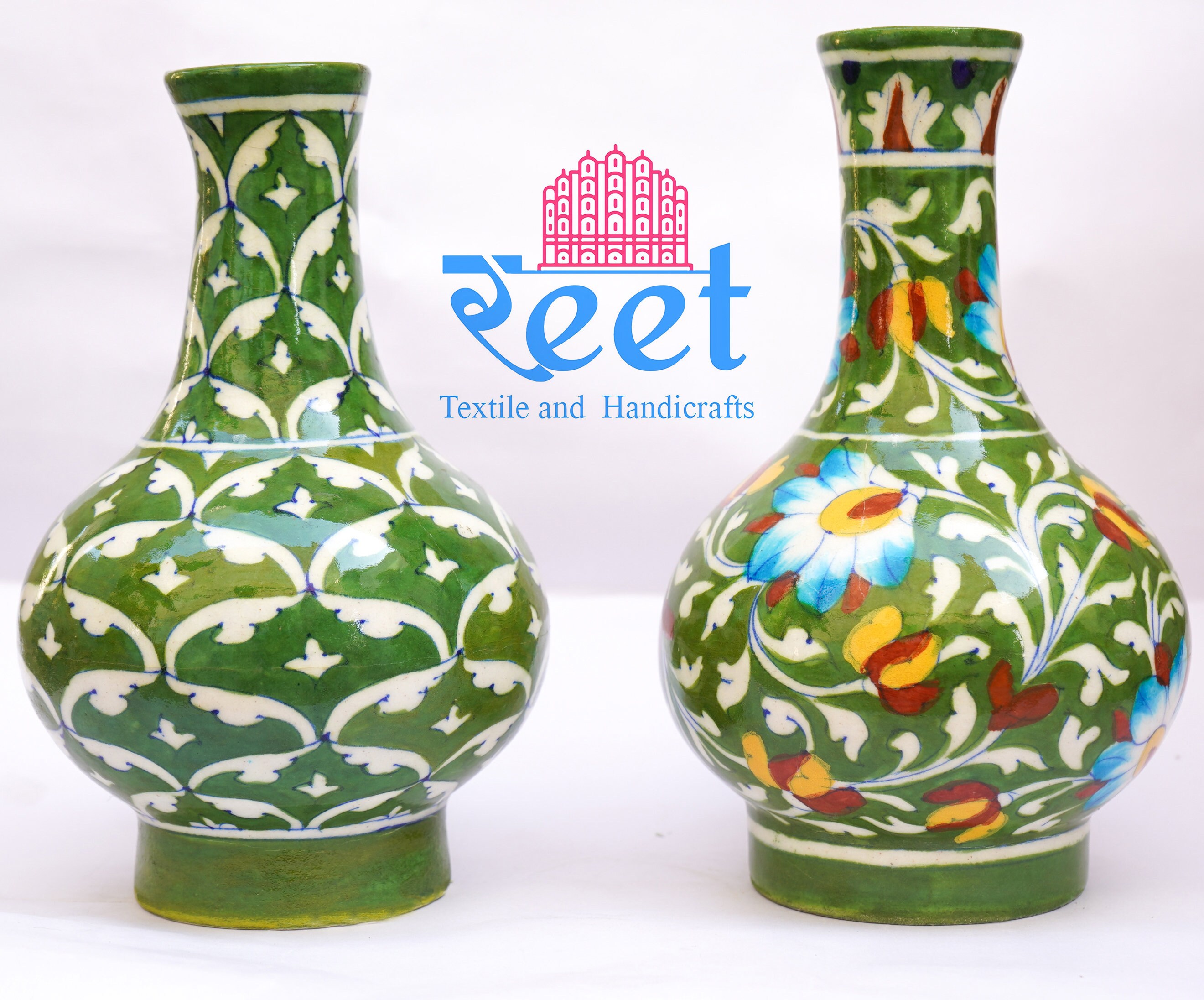 Flower Pot Jaipur Blue Pottery original Etsy UK