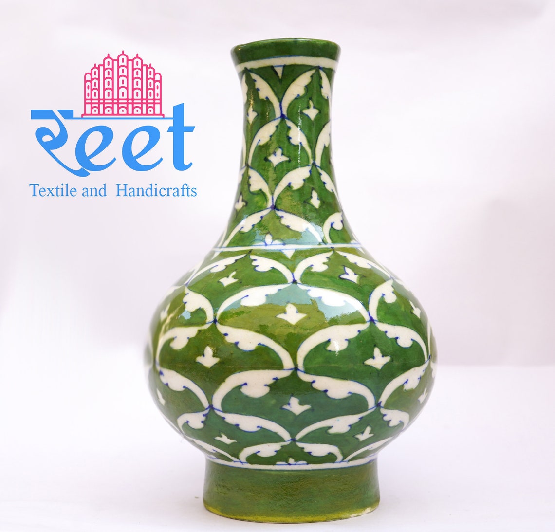 Flower Pot Jaipur Blue Pottery original Etsy UK