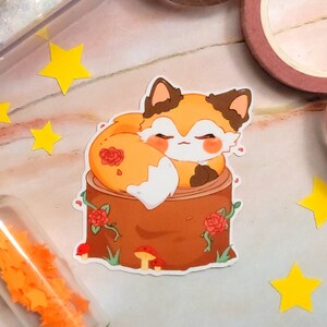 Sleeping Fox Sticker, Cute Fox Sticker, Kawaii Animal Sticker, Cute Stickers, Aesthetic Sticker, Laptop Sticker, Cute Gifts, Gift For Friend