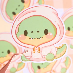 Gator In Hoodie Sticker,  Reptile Sticker, Alligator Sticker, Vinyl Sticker, Cute Gator Sticker, Aesthetic Sticker, Kawaii Sticker