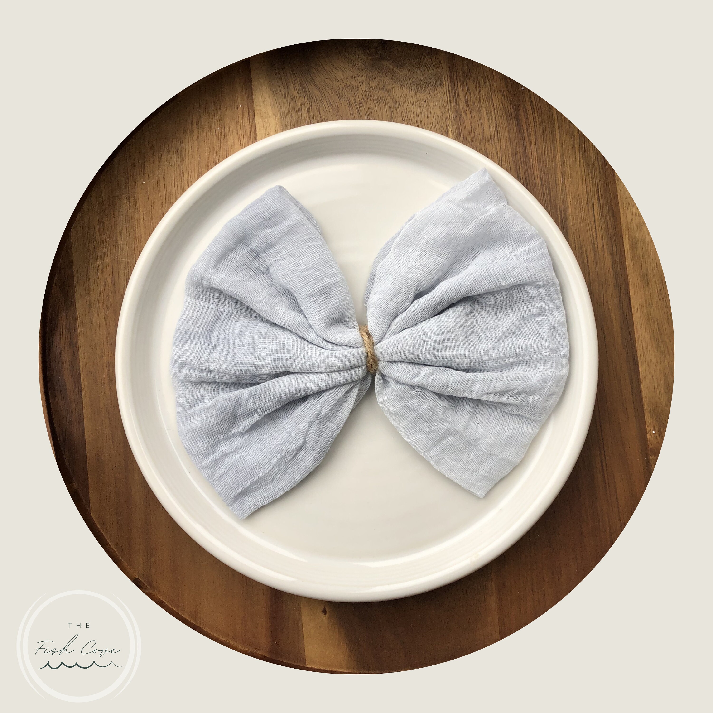 Cheesecloth Napkin with Twine Bow Tie Country Chic Wedding Etsy