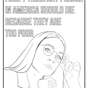 Dibujo para colorear digital de AOC on Poverty Adult