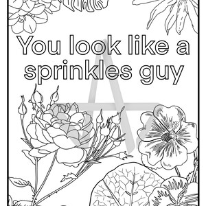 Sprinkles Guy Floral Adult Digital Coloring Page