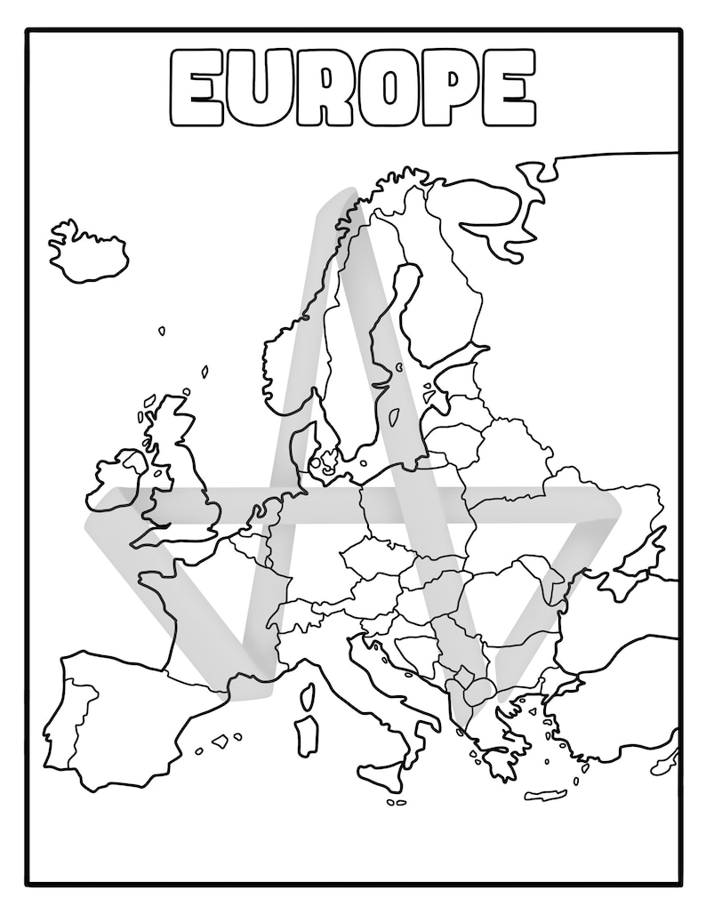 Map of Europe Coloring Page Digital - Il 794xN.5224533900 1e2a 