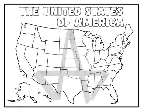Hoja Para Colorear Del Mapa De Estados Unidos
