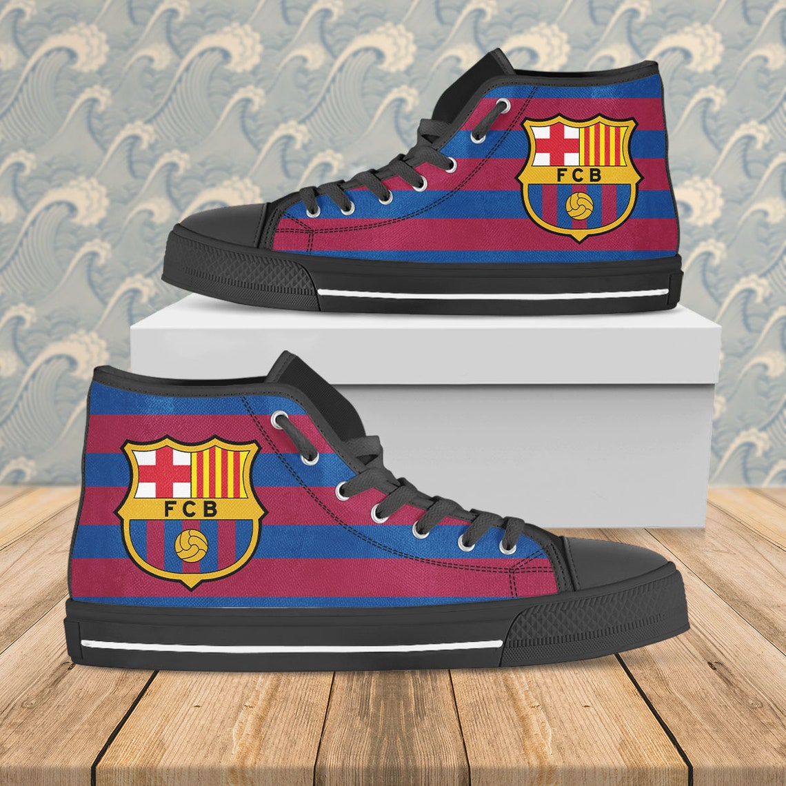 Barcelona Casual Hightop Barcelona FC Shoes Barça Hightop | Etsy