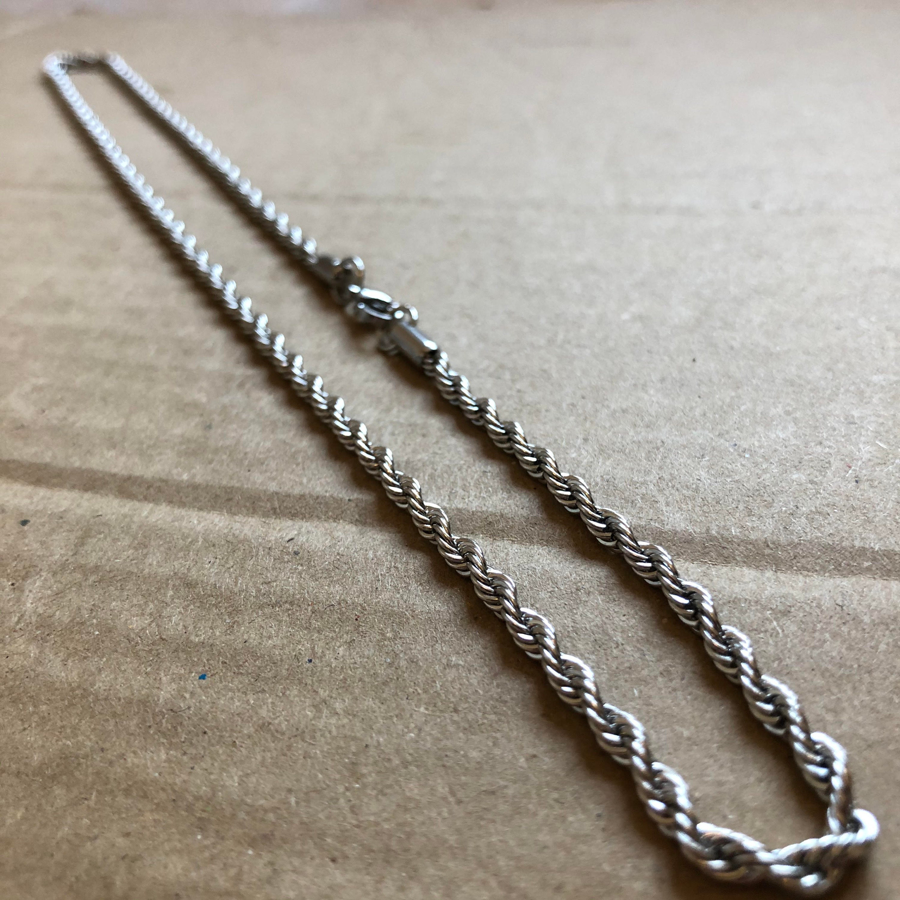 3mm Silver Rope Chain Silver Chain Stainless Steel Mens Etsy