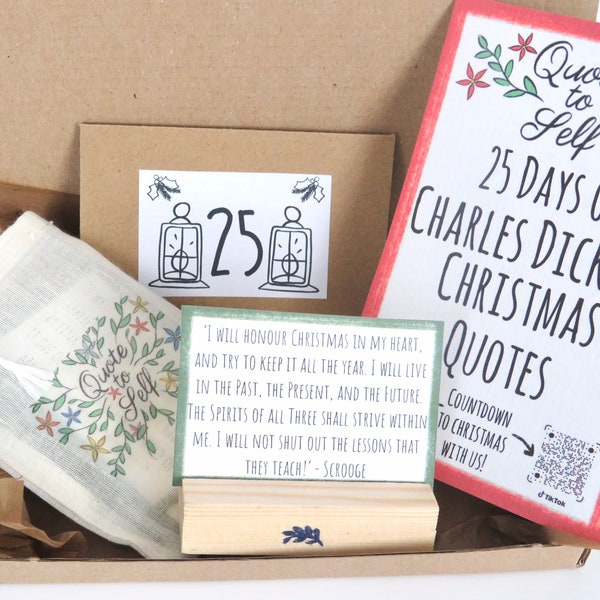 Charles Dickens Christmas Advent A Christmas Carol quotes card gift set, Christmas Countdown Quote Gift Set Christmas Gift, Advent Calendar