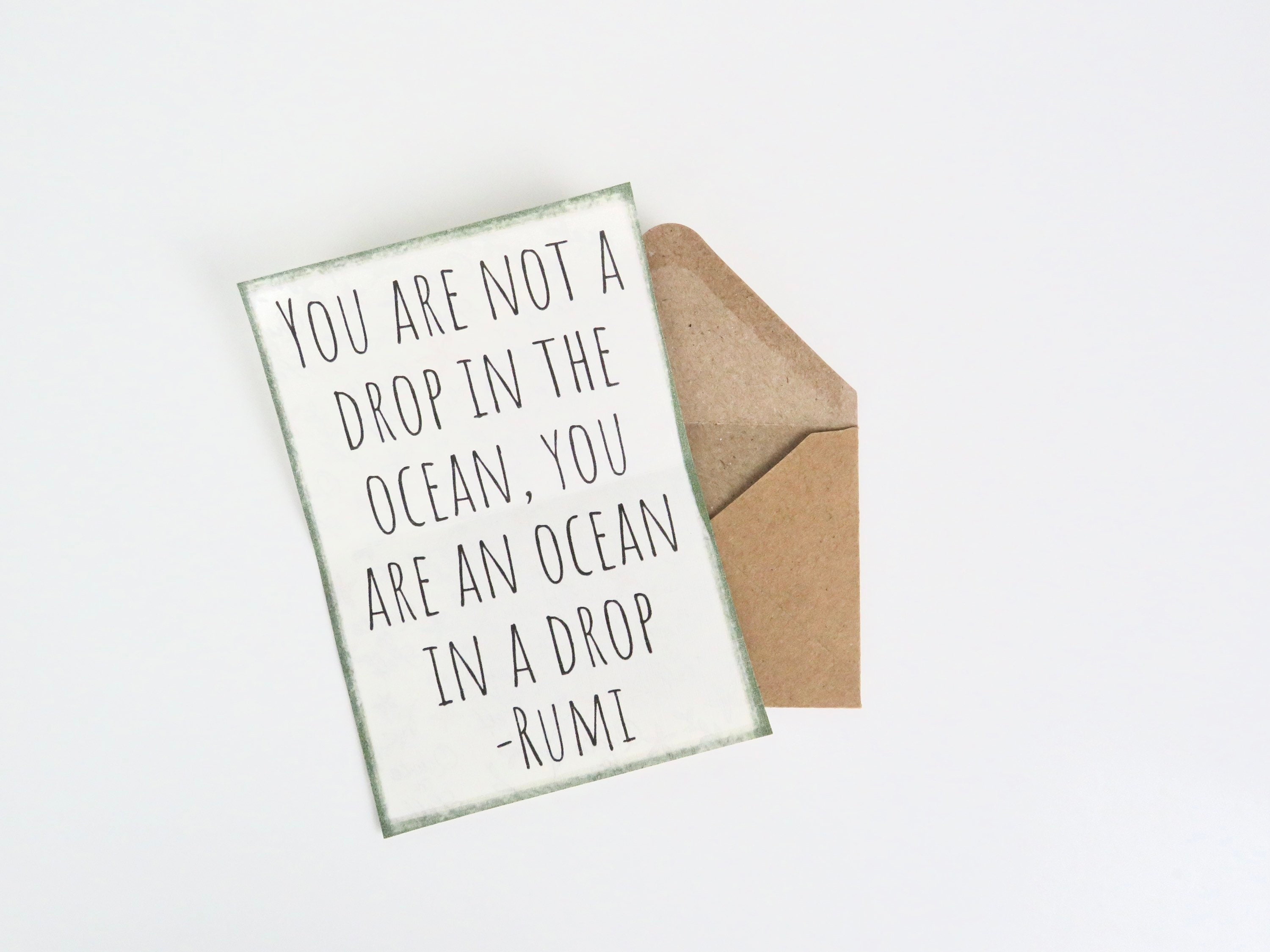 Rumi Quote Happy Mail Letter Inspirational Gift Send a Note Etsy