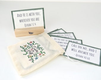 Islamic Inspirational quotes card gift set, Islamic Gift Set, Quran Quote gifts spiritual meditation cards, Prayer Cards religious gift set