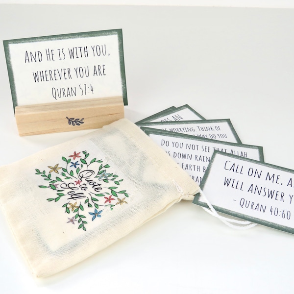 Islamic Inspirational quotes card gift set, Islamic Gift Set, Quran Quote gifts spiritual meditation cards, Prayer Cards religious gift set